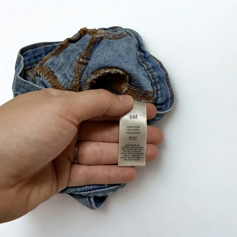 Baby Bgosh Blue Denim Trucker Jacket Cropped Bolero 6M Baby Cotton Coat